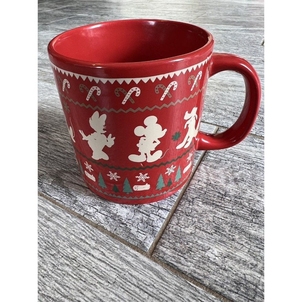 DISNEY MICKEY‎ Mouse MUG Coffee Tea Cup RED Ugly Sweater 20 oz Vandor Characters